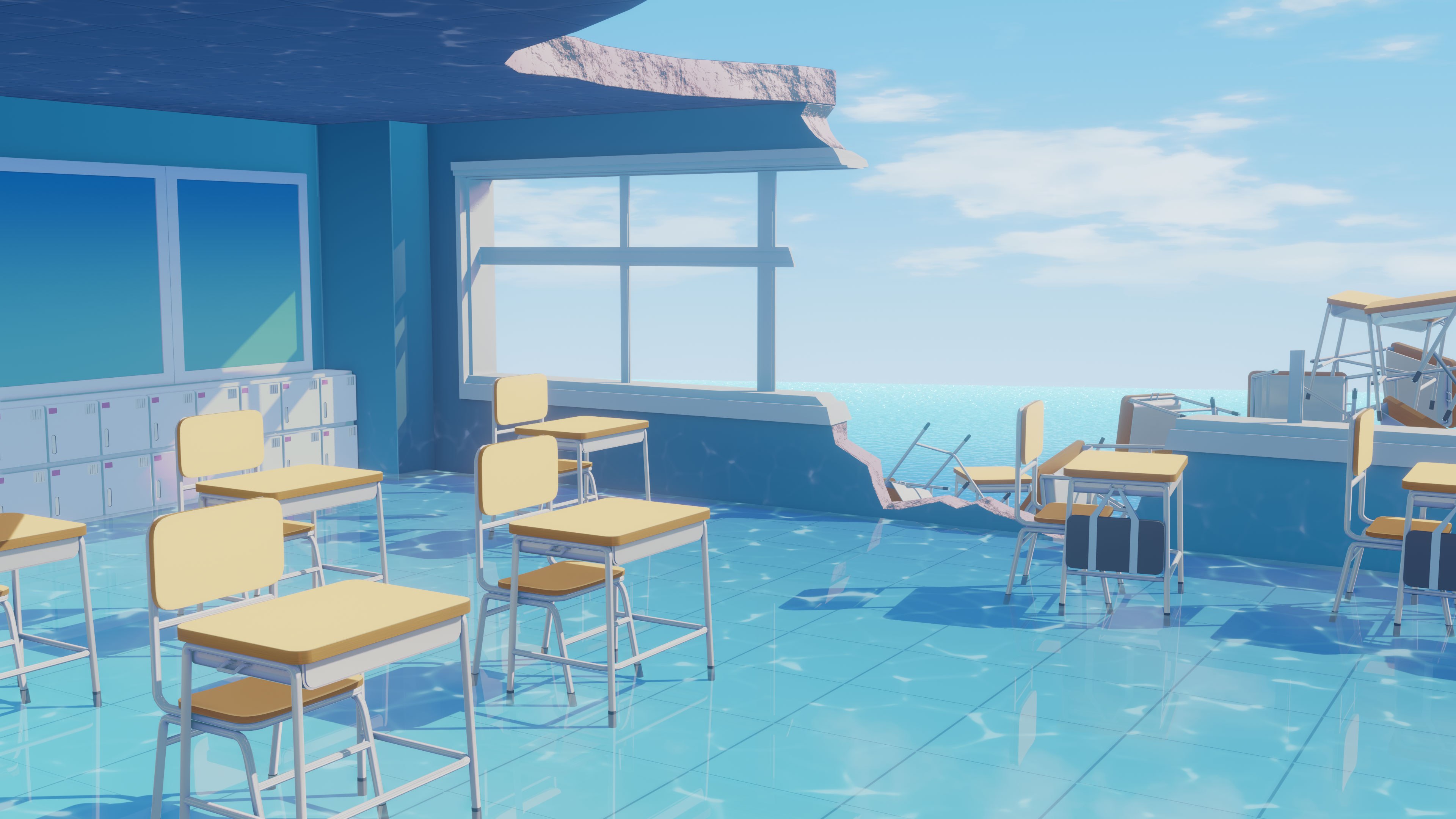 什亭之匣：蔚蓝档案教室 Blender 场景
